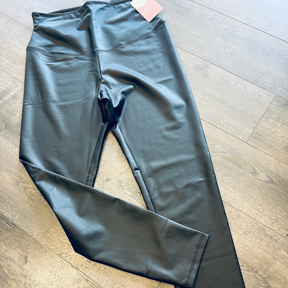 NWT Yummie Black Faux Leather Shaping Legging